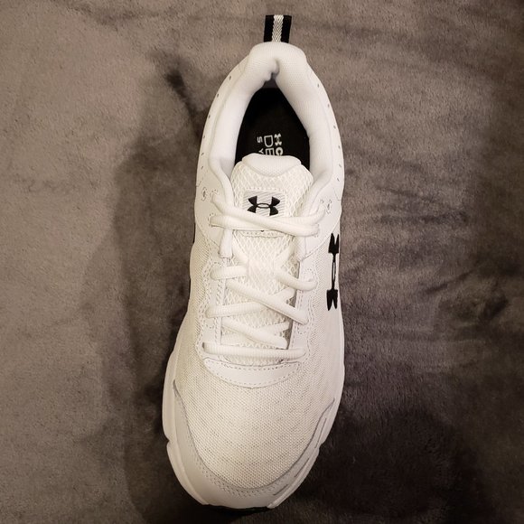 NEW Under Armour Charged Assert 10 3026175-104 Men's Wht/Blk Size 9.5 Shoes - Picture 4 of 9
